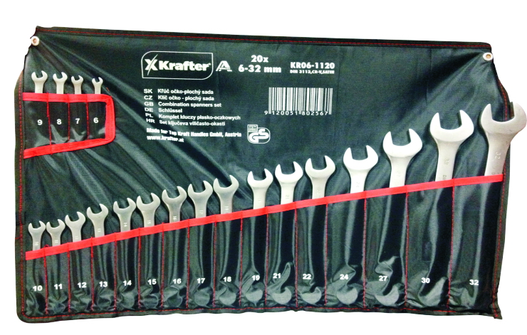 KĽÚČ očko-plochý sada 6-32 CR-V