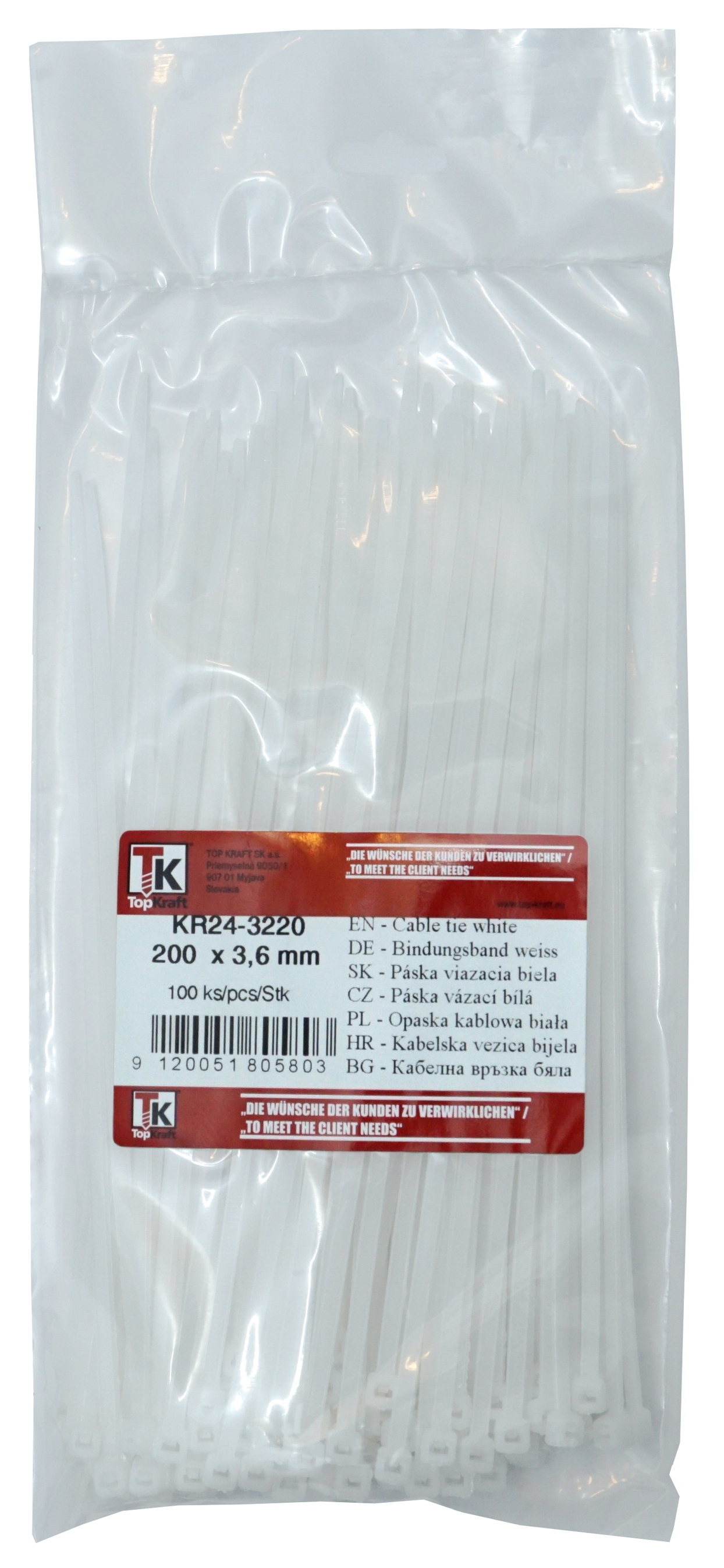 PASKA viazacia 200x3,6mm biela /100ks bal./